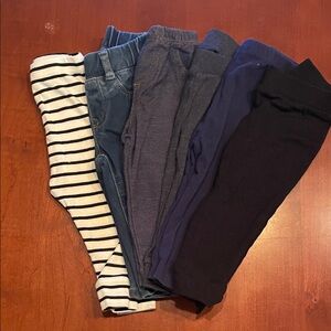 Kids Striped and Solid Bottoms 6 Pair Bundle, 6-12m